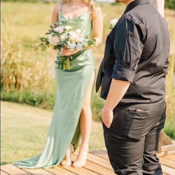 Moda Glam Penelope Dress in Sage Green for Bridesmaid/Prom/Homecoming — Size 2 - Picture 5 of 10